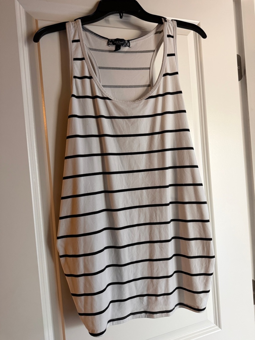 Derek Heart White Tank with Black Stripes